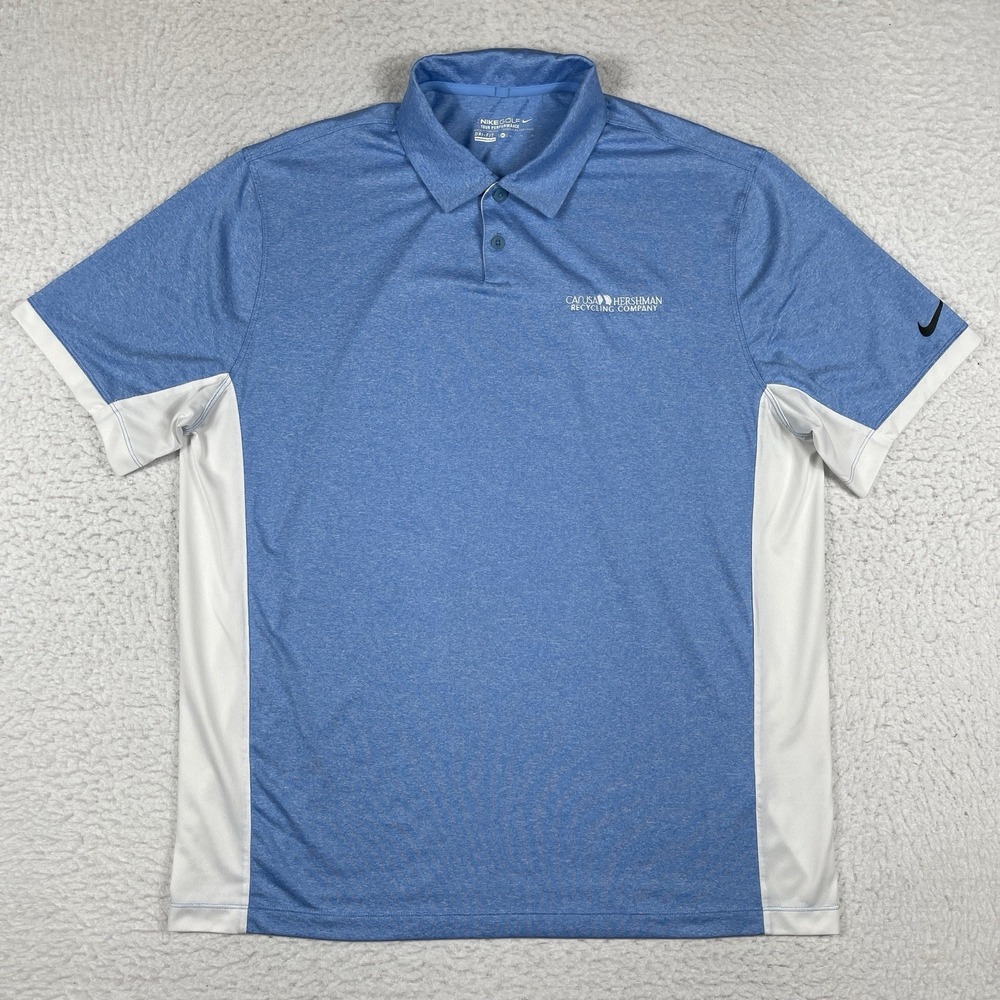Nike Polo Shirt Mens XL Blue Workwear Casual Travel Vacation‎ Golf Performance